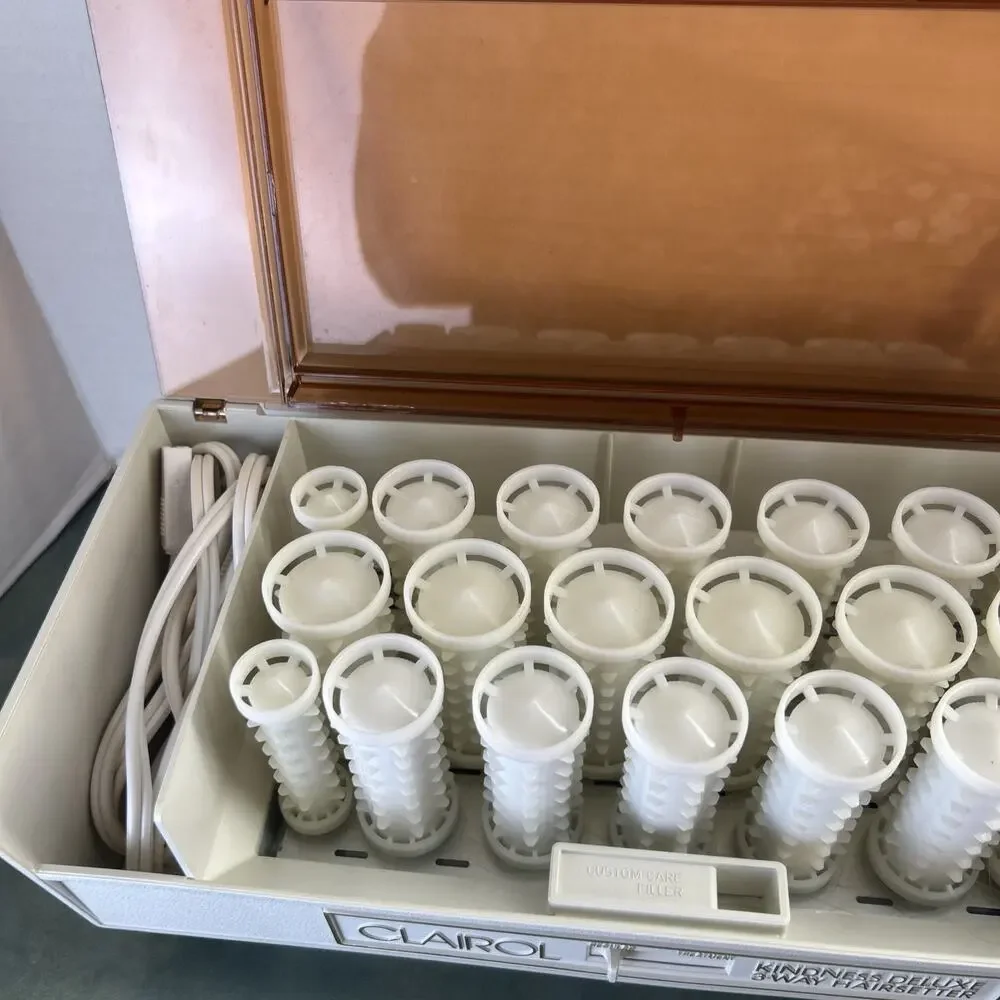 Vintage Kindness Deluxe 3-Way Hair Setter Hot Rollers Clips Case Tested Heat